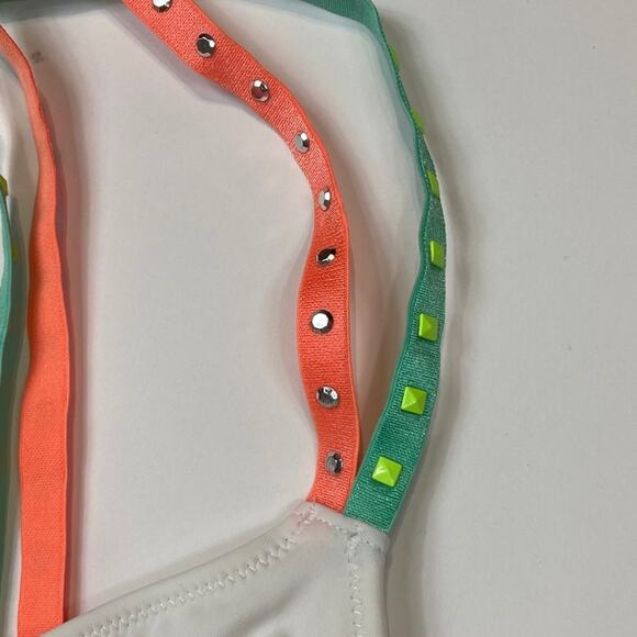 Victoria’s Secret | White Studded Bikini Top Sz S - Picture 3 of 6